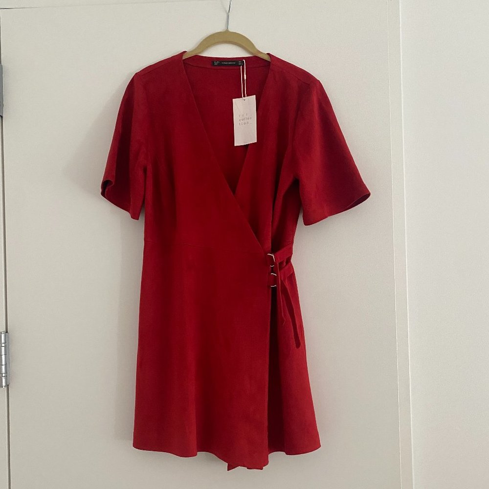 Zara Suede Red / Burnt Orange Dress Wrap Dress